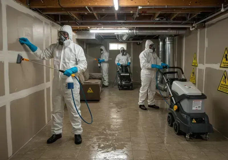 Basement Moisture Removal and Structural Drying process in New Carrollton, MD